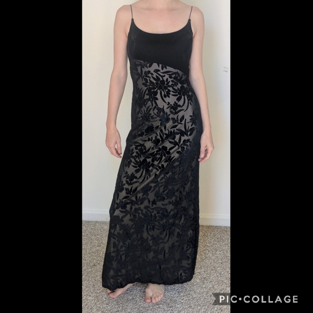 90's Rampage velvet maxi dress/gown